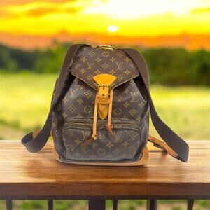 Louis Vuitton Monogram Montsouris GM Leather Drawstring Backpack Academic